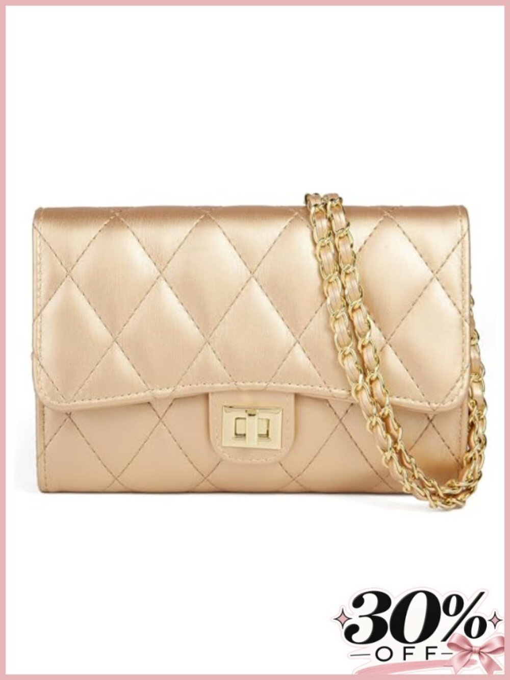 Women's PU Leather Crossbody Phone Bag with Chain Strap